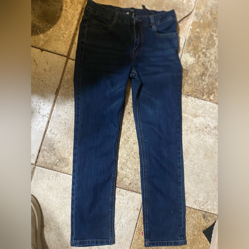Silver Dark Blue Jeans